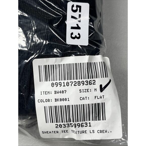 J Crew Sweater Sweatshirt Tee Mens Medium Black Single Dye Crewneck Pullover - Picture 8 of 8